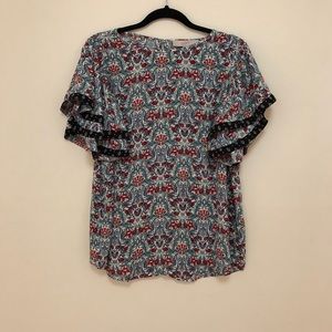 [NWOT] LOFT Ruffle Sleeve Blouse